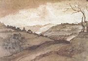 Claude Lorrain Landscape Pen drawing and wash (mk17) oil on canvas